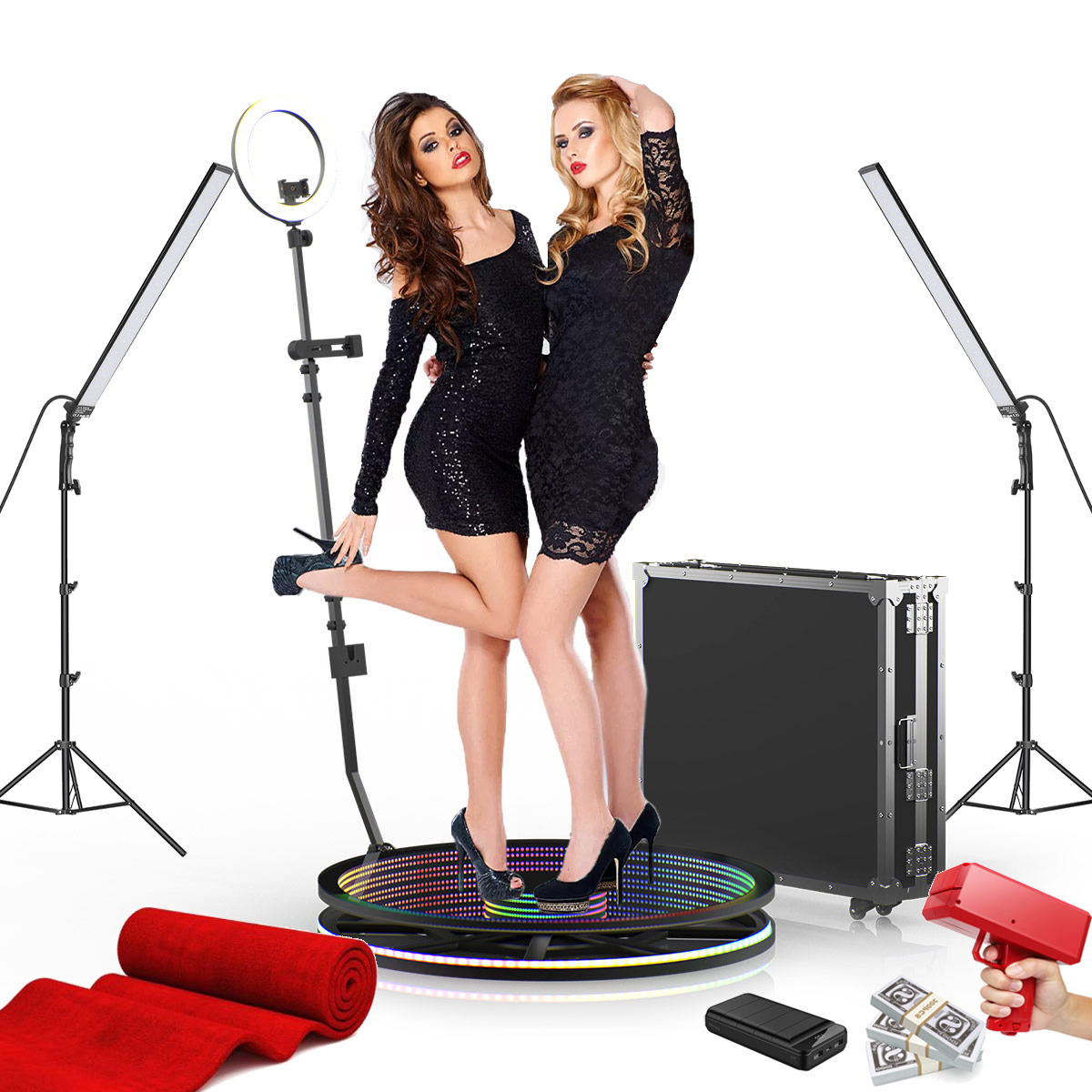 32" Automatic Spin Infinity LED 360 Photo Booth