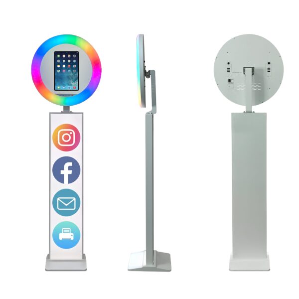 IPad Photo Booth with LED Logo Display & Professional Ring Light Image 2