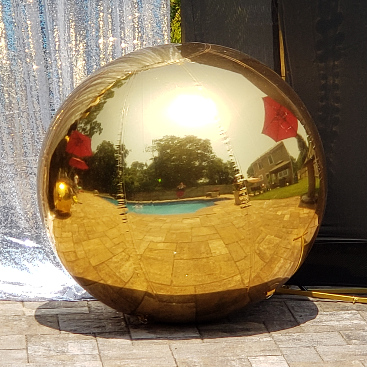 Gold Inflatable Mirror Ball Set - Image 3