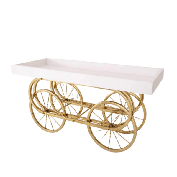 Golden Wheel Tray Style Display Cart