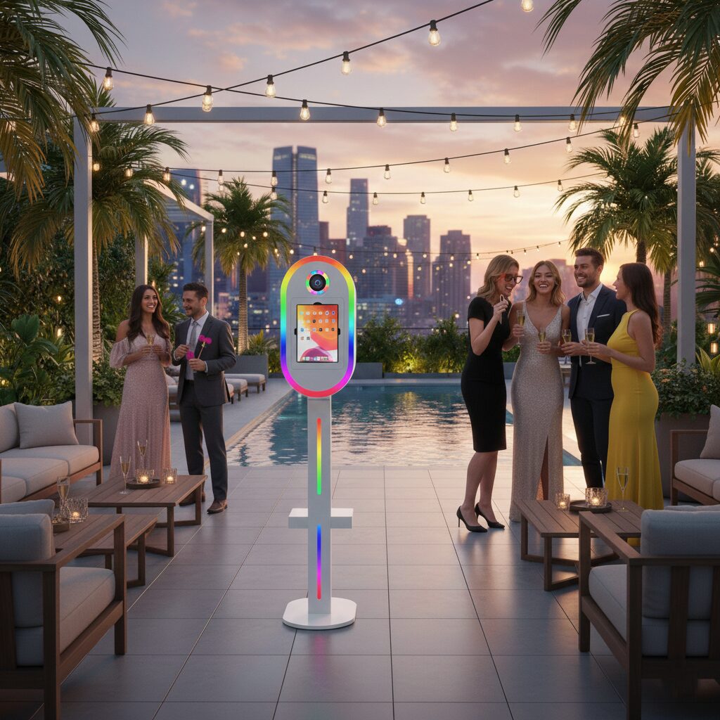 DSLR iPad Photo Booth with RGB Halo & Instant Photo Printing