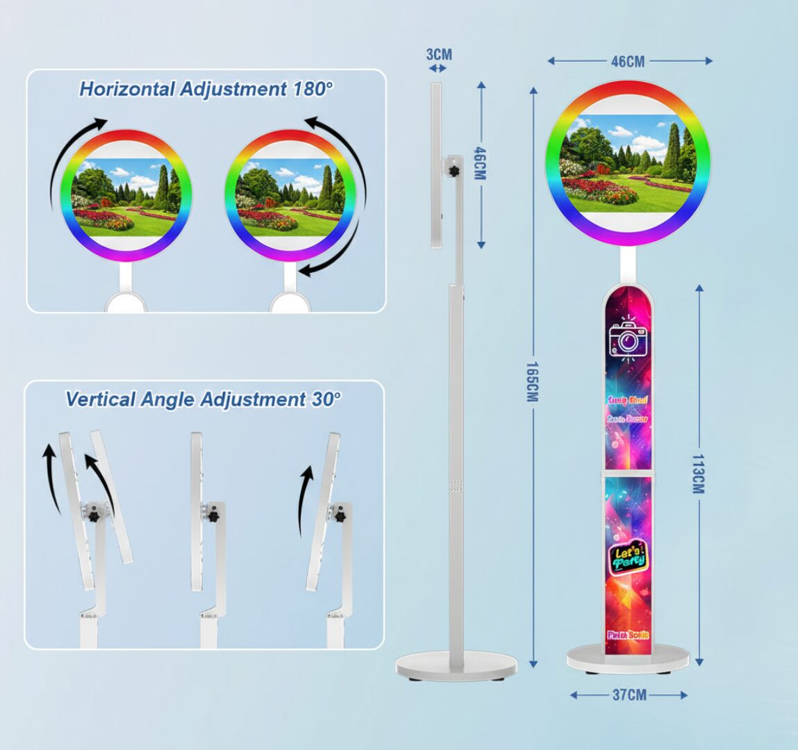 Ready to Ship High Quality Portable 12 9 Inch 13 Inch iPad Selfie Photo Booth Adjustable Booth Image 3